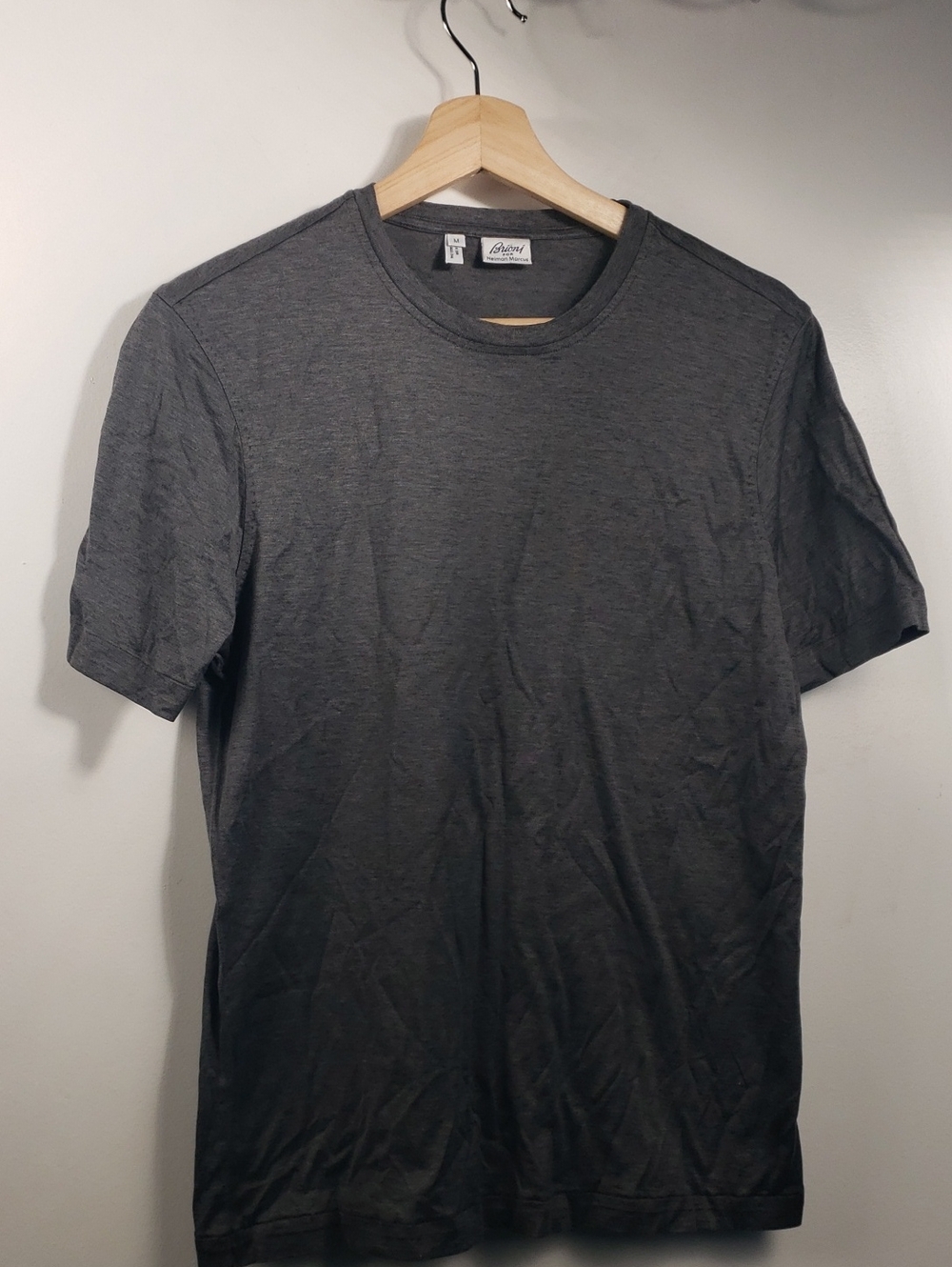 Brioni for Neiman Marcus Tshirt 100% Cotton Medium in Grey